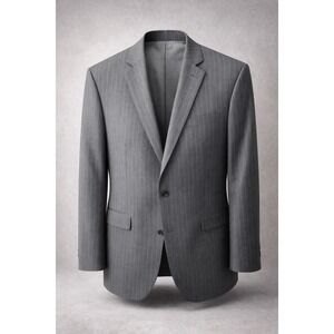 Brooks Brothers Mens Blazer 48L Gray Pinstripe Wool Blend Stretch Regent 2Bnt